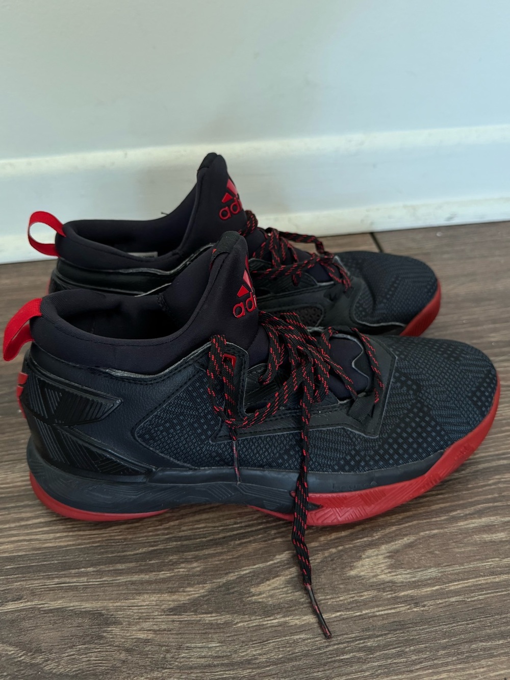Gently worn adidas Dame Lillard 2 Black and Res Portland Basketball Shoes 7.5